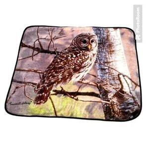 OWL NATURE BLANKET | NORTHWEST MAJESTIC BARRED OWL FLEECE BLANKET THROW 60”x47”
